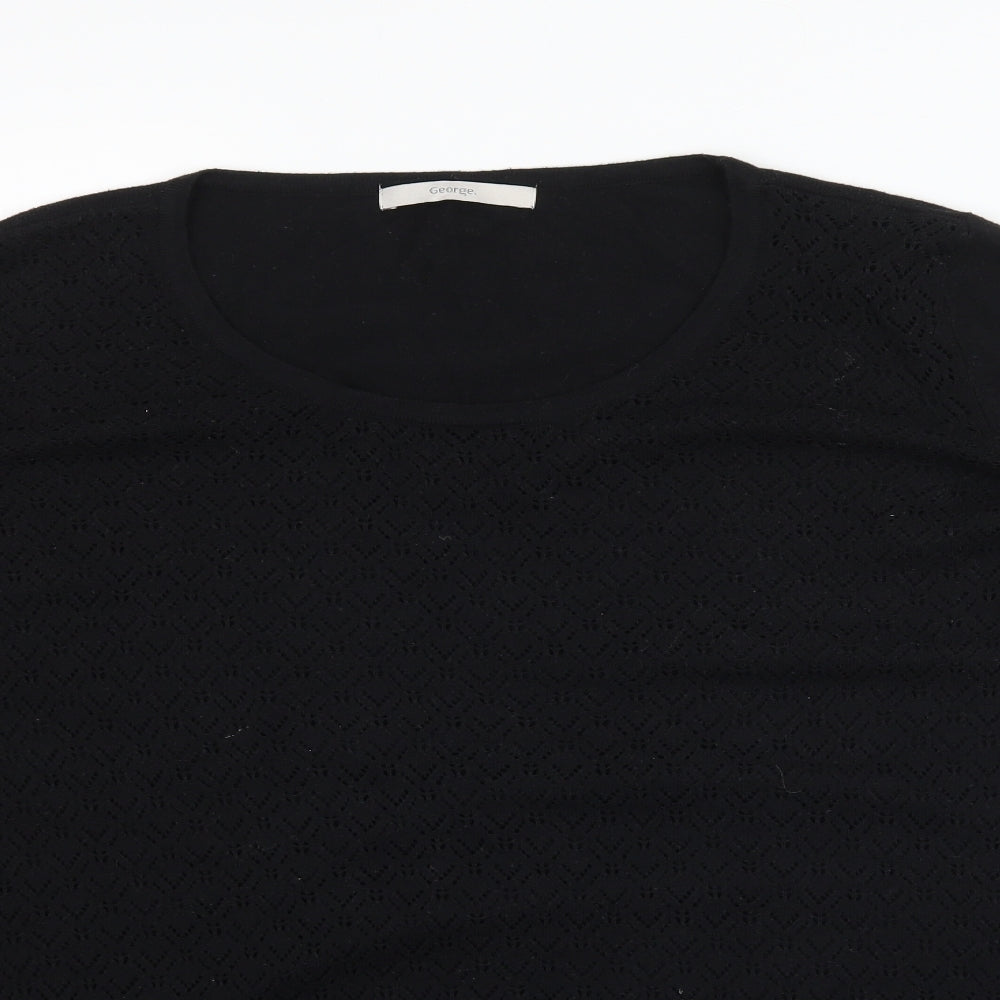 George Womens Black  Knit Pullover Jumper Size 24