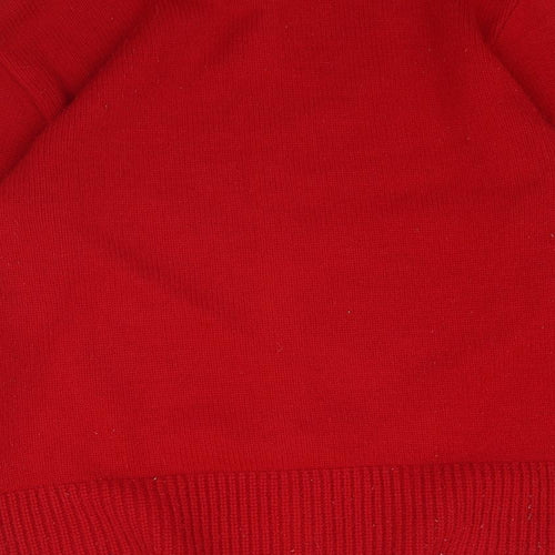 Preworn Womens Red  Knit Full Zip Jumper Size L