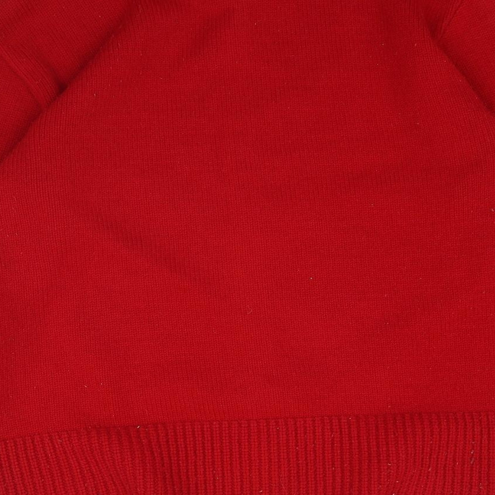 Preworn Womens Red  Knit Full Zip Jumper Size L