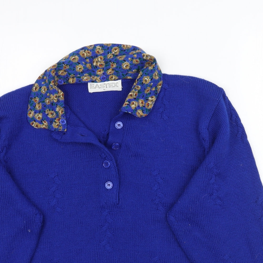Eastex Womens Blue  Knit Pullover Jumper Size L
