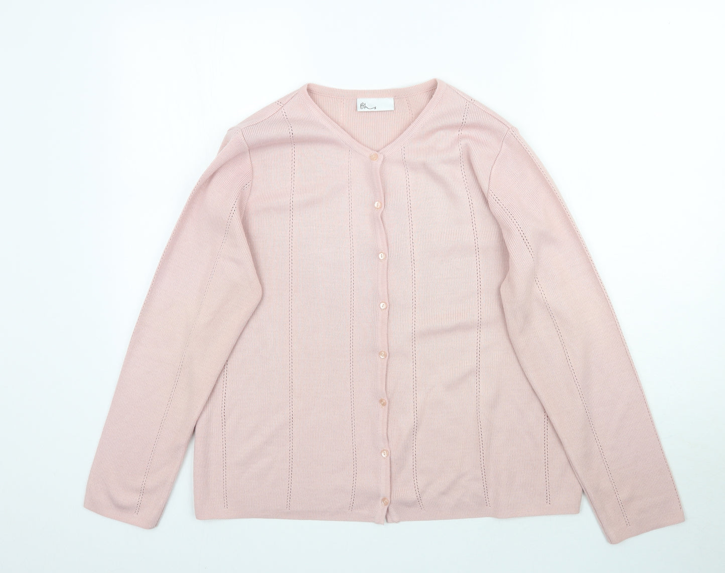 BHS Womens Pink  Knit Cardigan Jumper Size 14