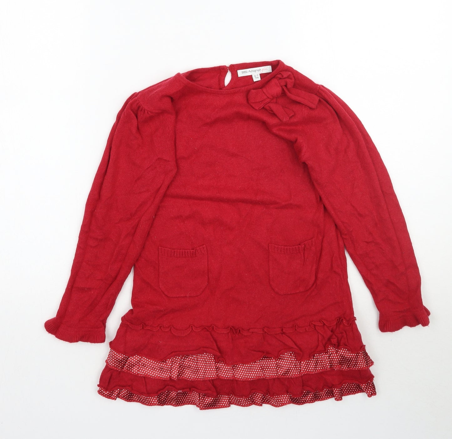 Marks and Spencer Girls Red  Knit Mini  Size 6-7 Years