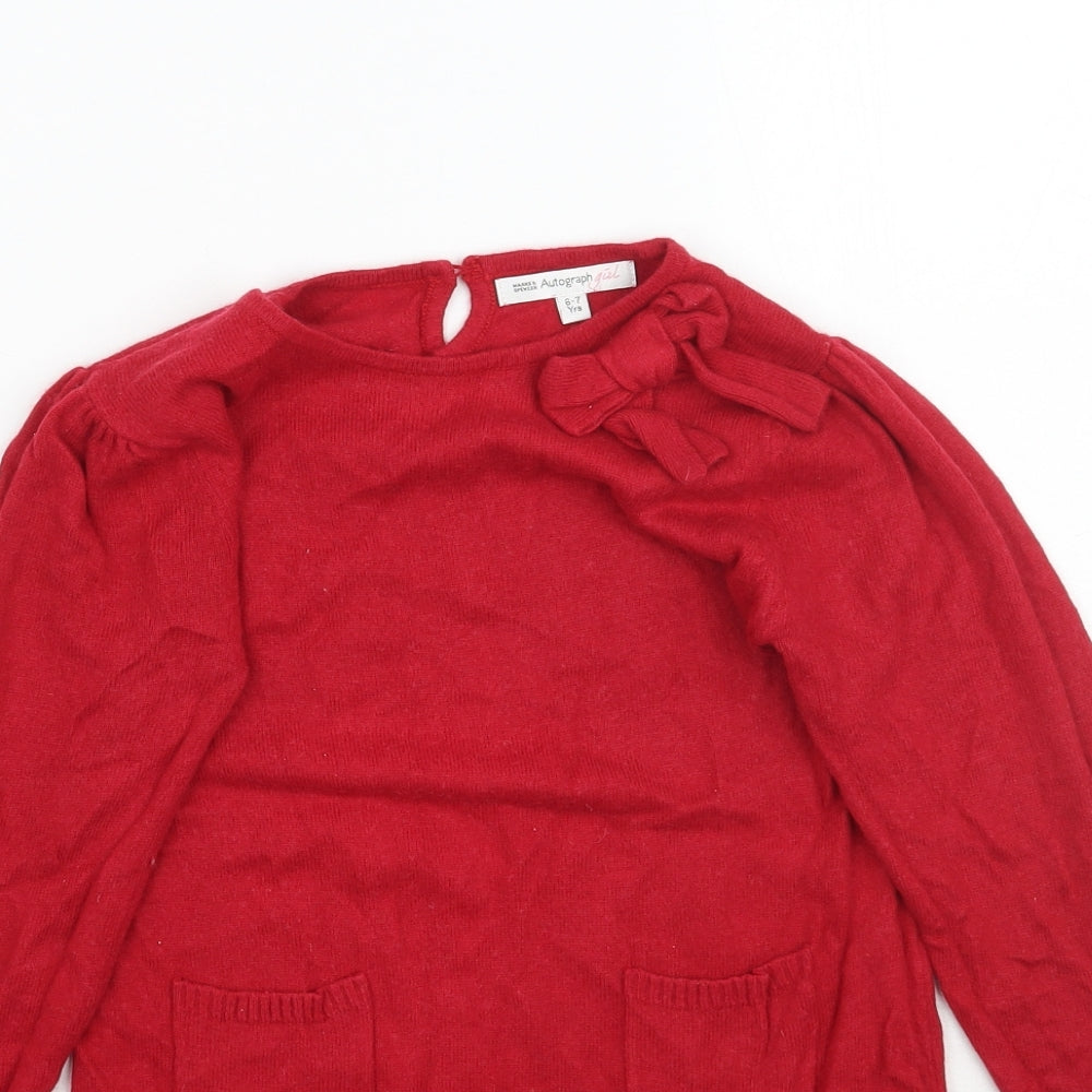 Marks and Spencer Girls Red  Knit Mini  Size 6-7 Years