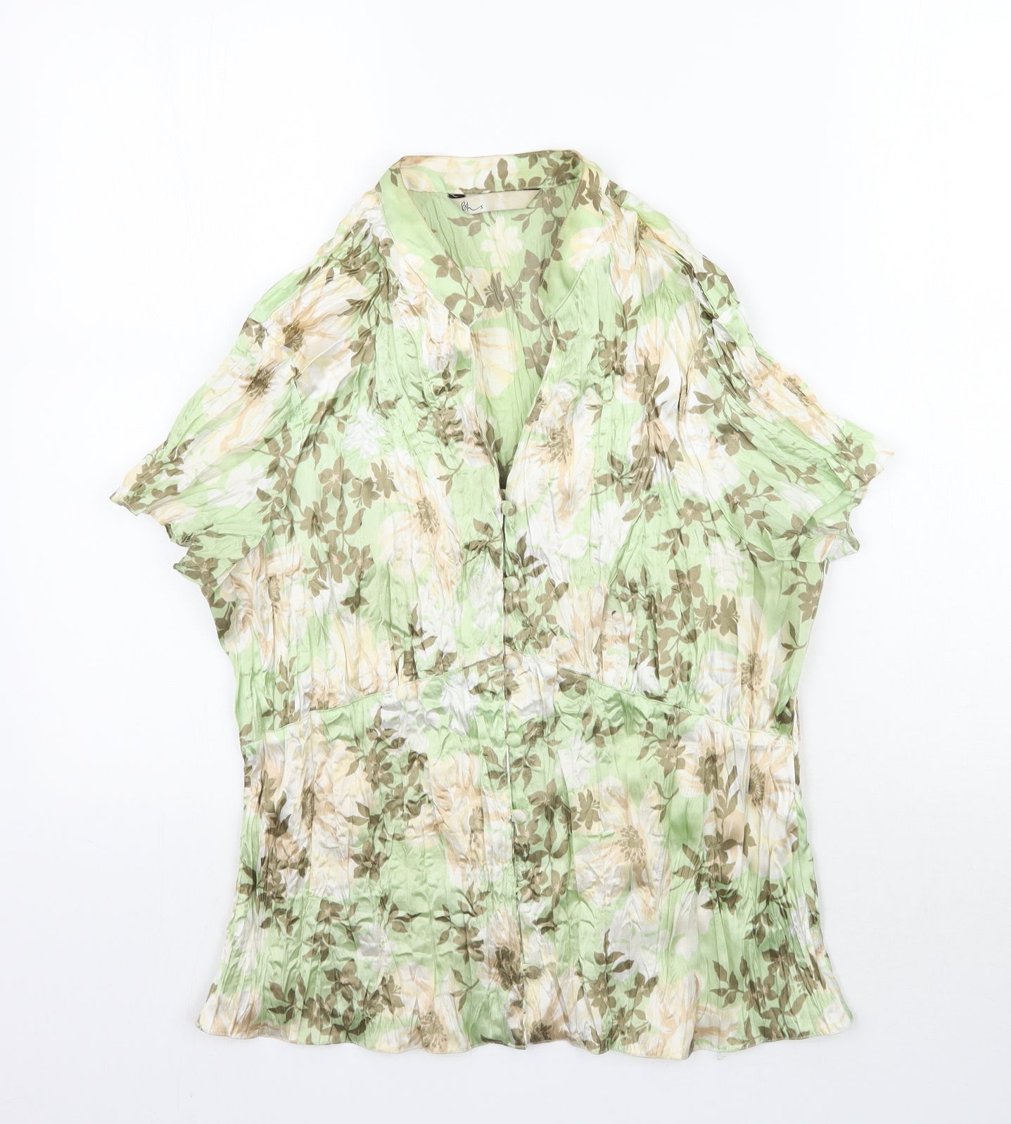 BHS Womens Green Floral  Basic Blouse Size 16