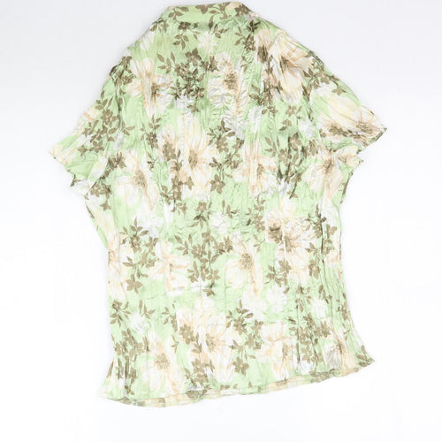 BHS Womens Green Floral  Basic Blouse Size 16