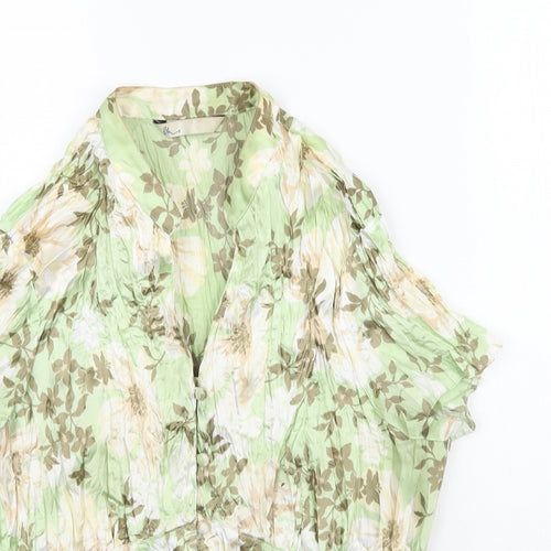 BHS Womens Green Floral  Basic Blouse Size 16