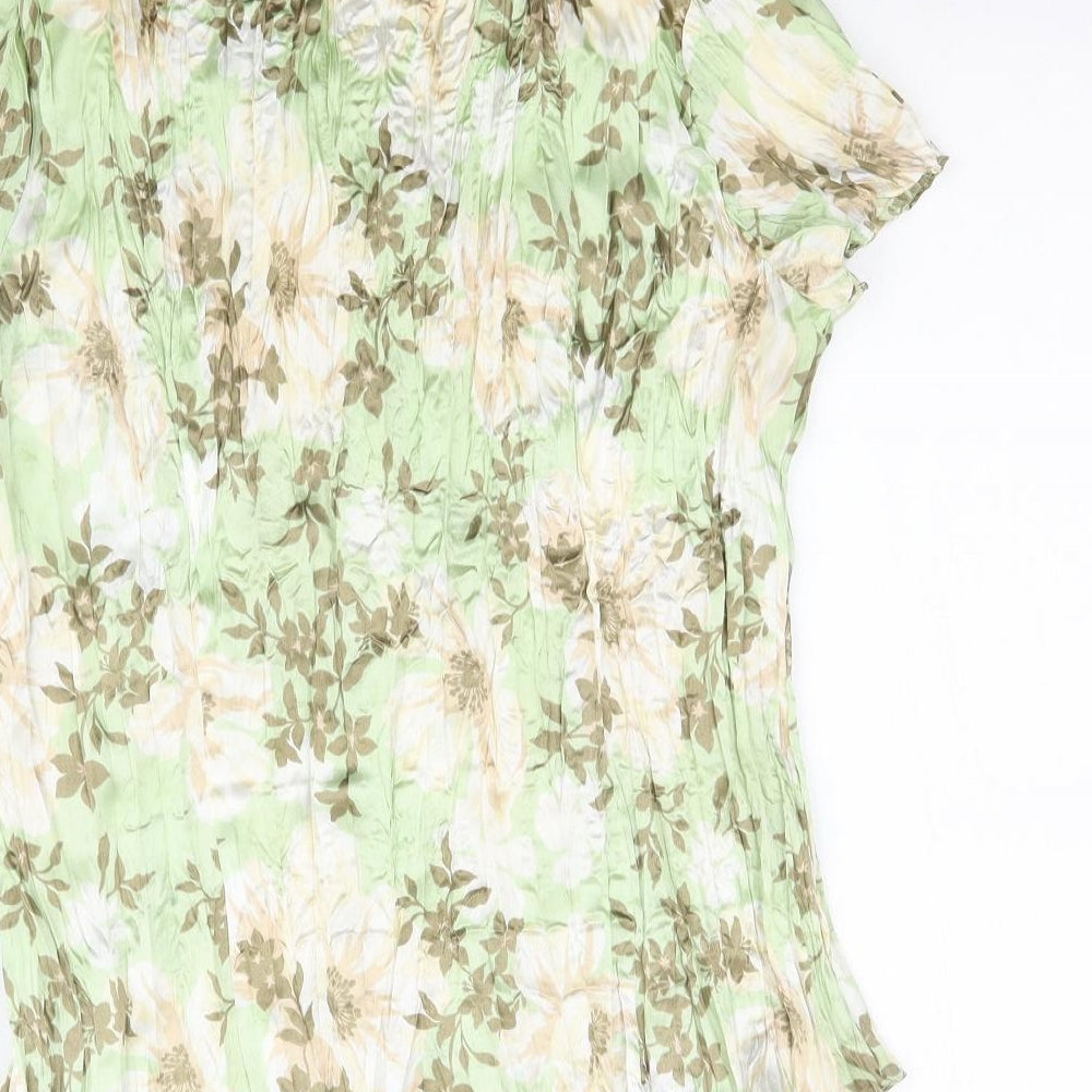 BHS Womens Green Floral  Basic Blouse Size 16