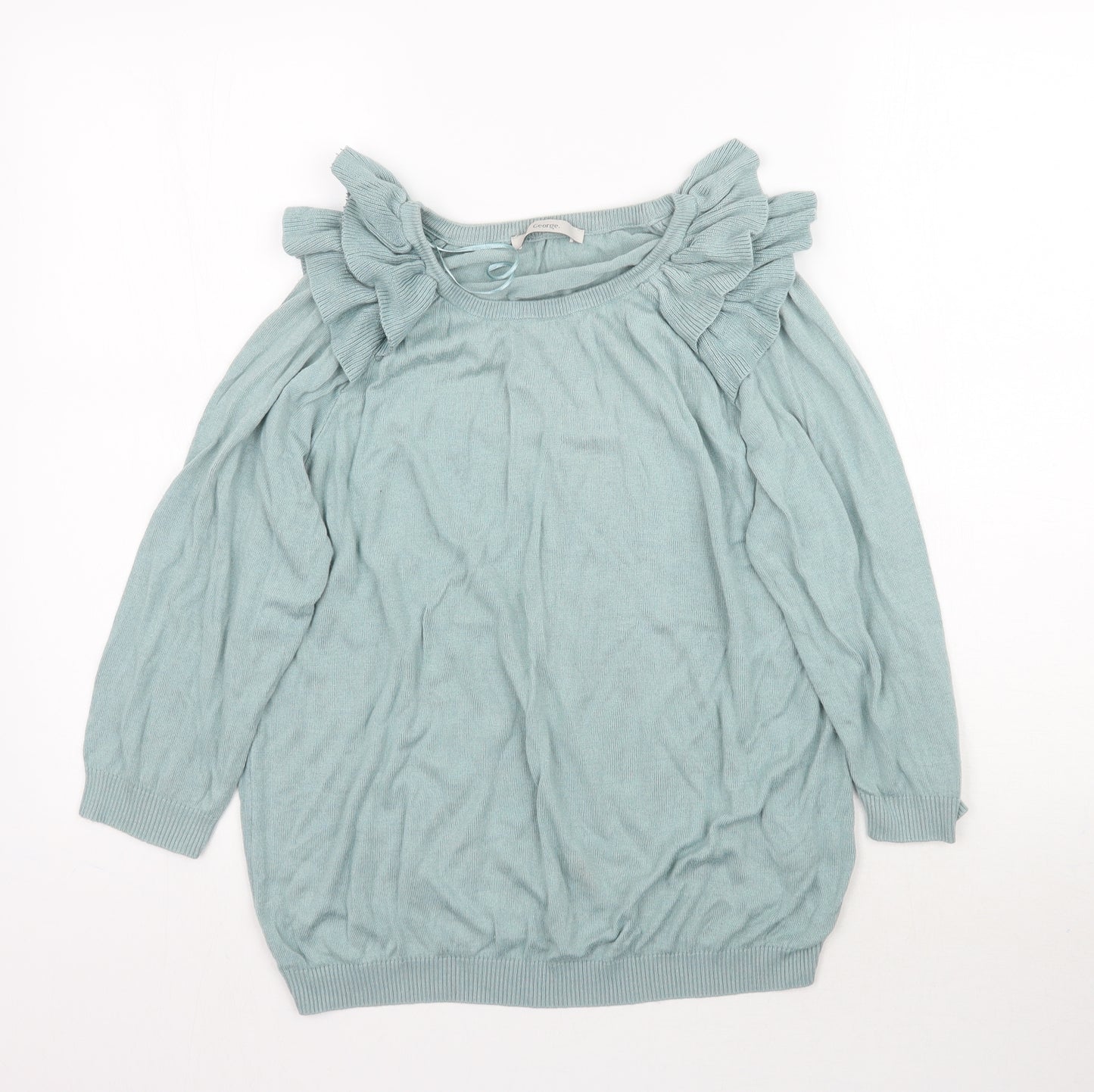 George Womens Blue  Knit Pullover Jumper Size 16