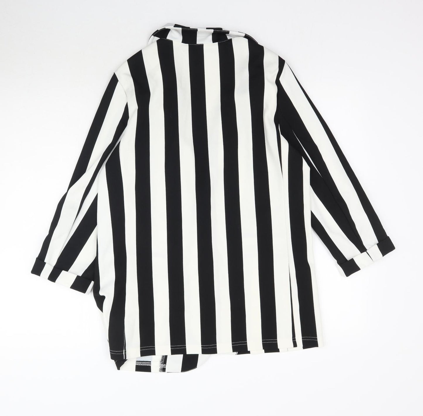 New Look Womens White Striped  Jacket Blazer Size 12
