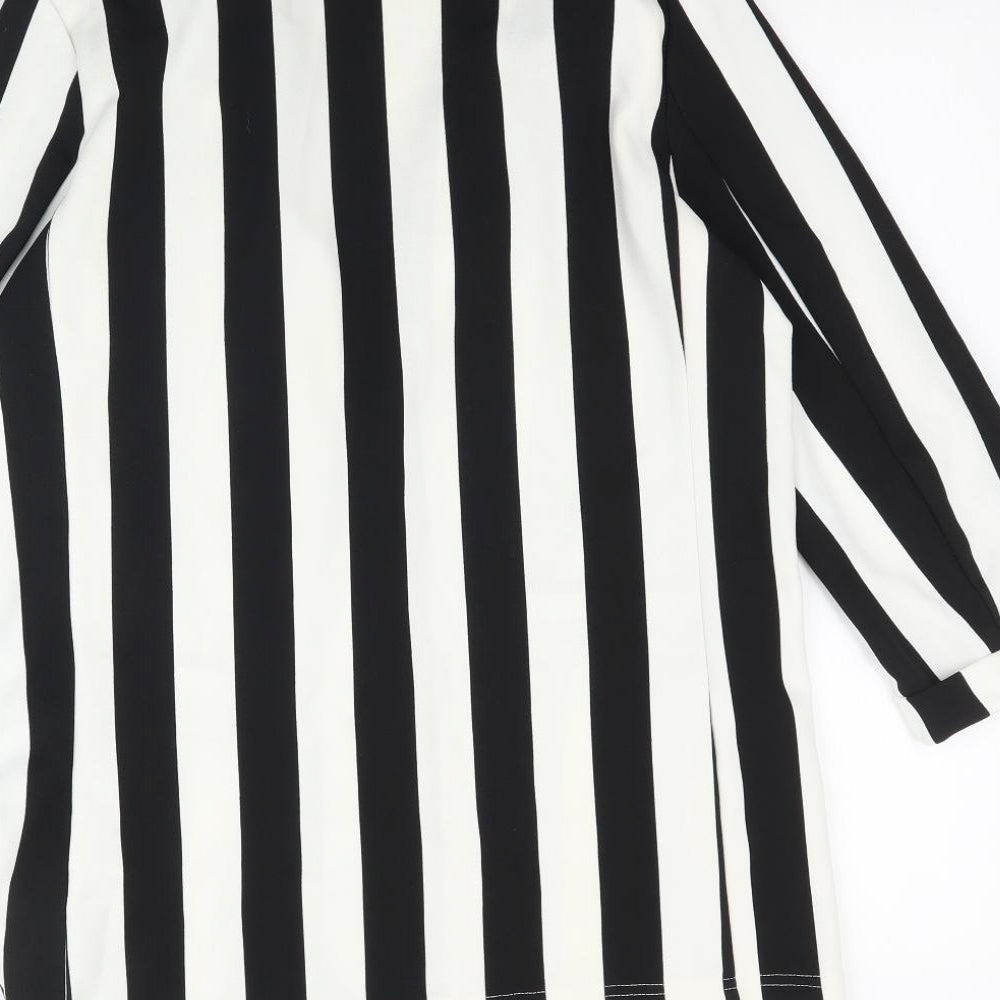 New Look Womens White Striped  Jacket Blazer Size 12