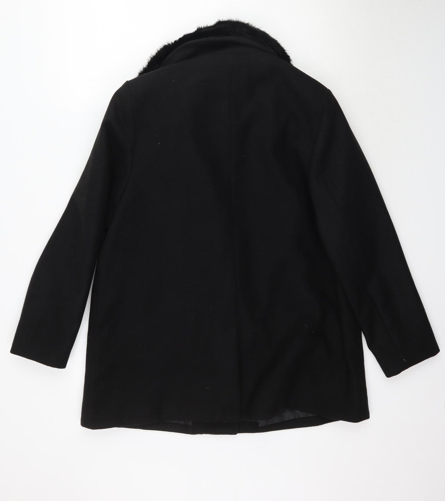 River Island Womens Black   Overcoat Coat Size 16