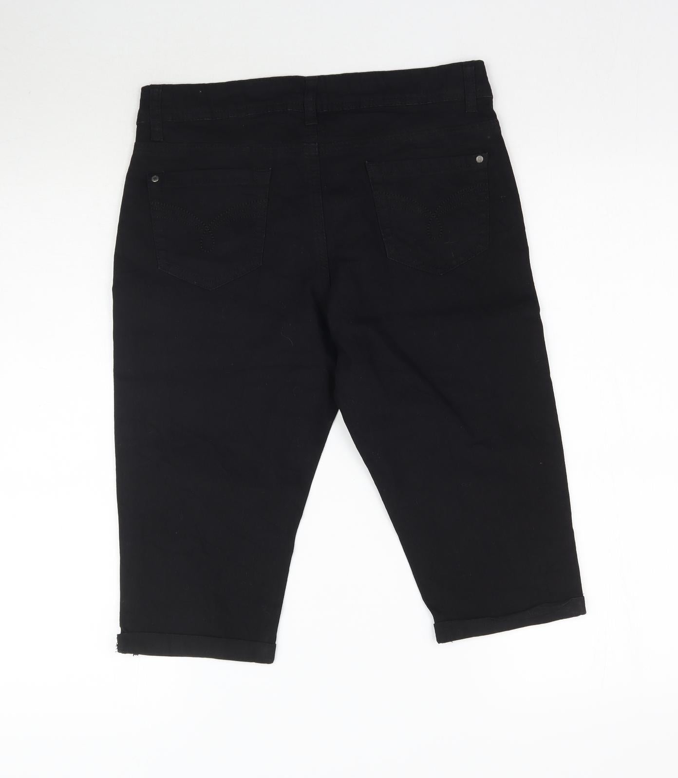 Denim Co. Womens Black  Denim Chino Shorts Size 12