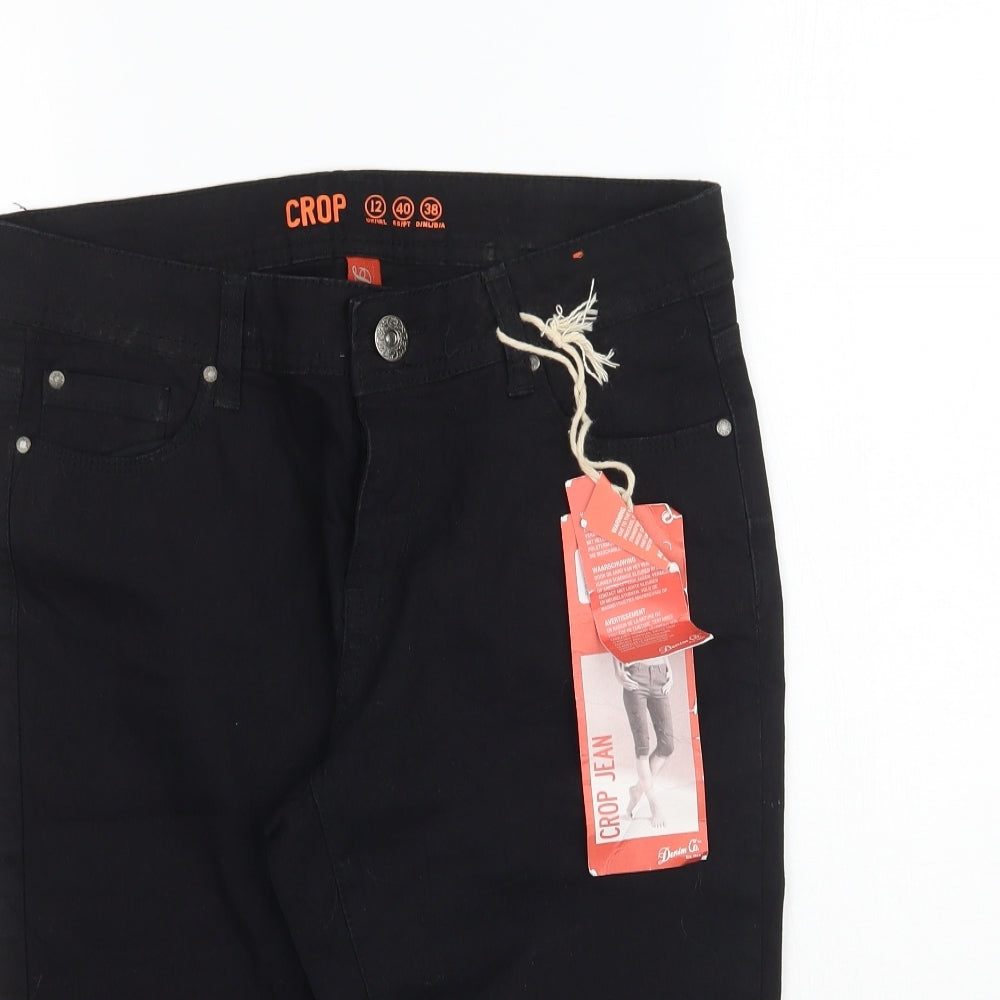 Denim Co. Womens Black  Denim Chino Shorts Size 12