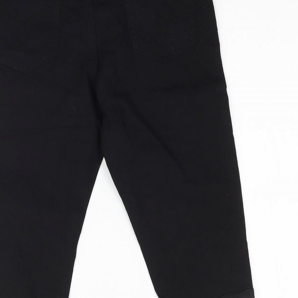 Denim Co. Womens Black  Denim Chino Shorts Size 12