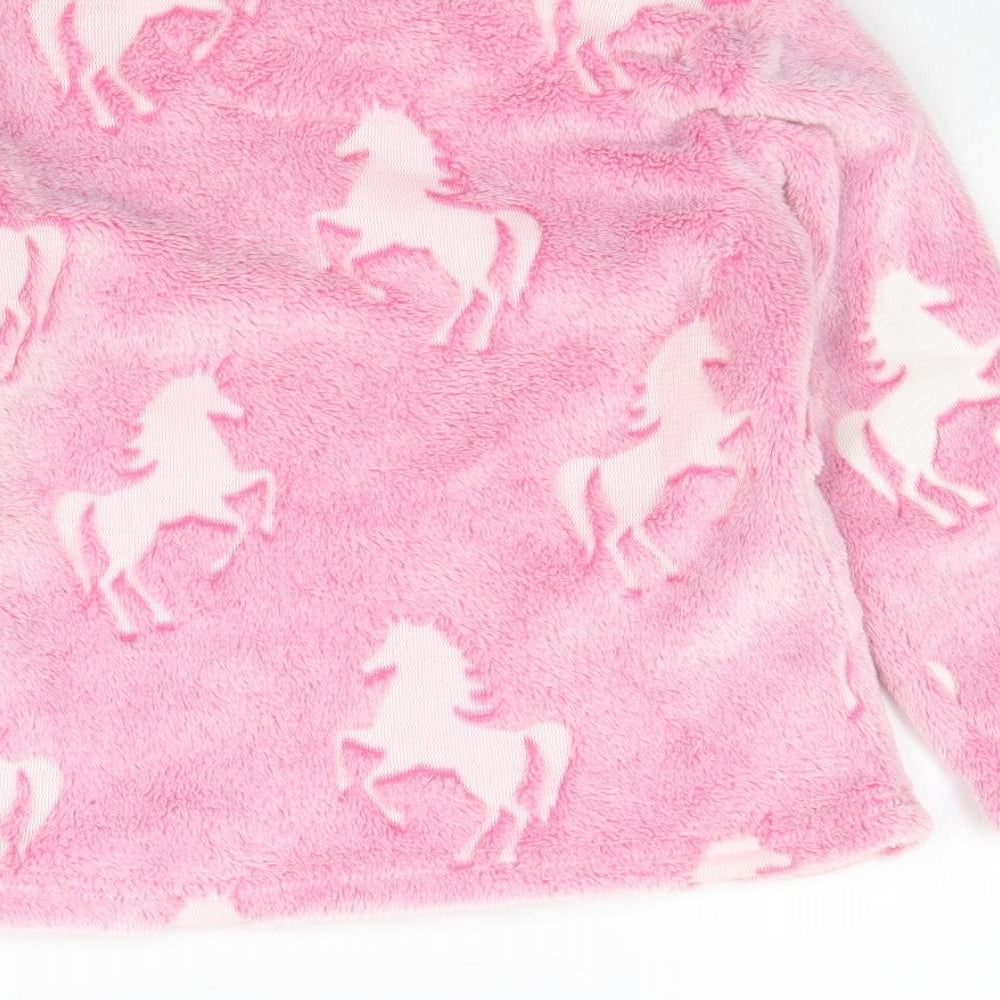Glow in the Dark Girls Pink   Pullover Jumper Size 4-5 Years  - Unicorn print