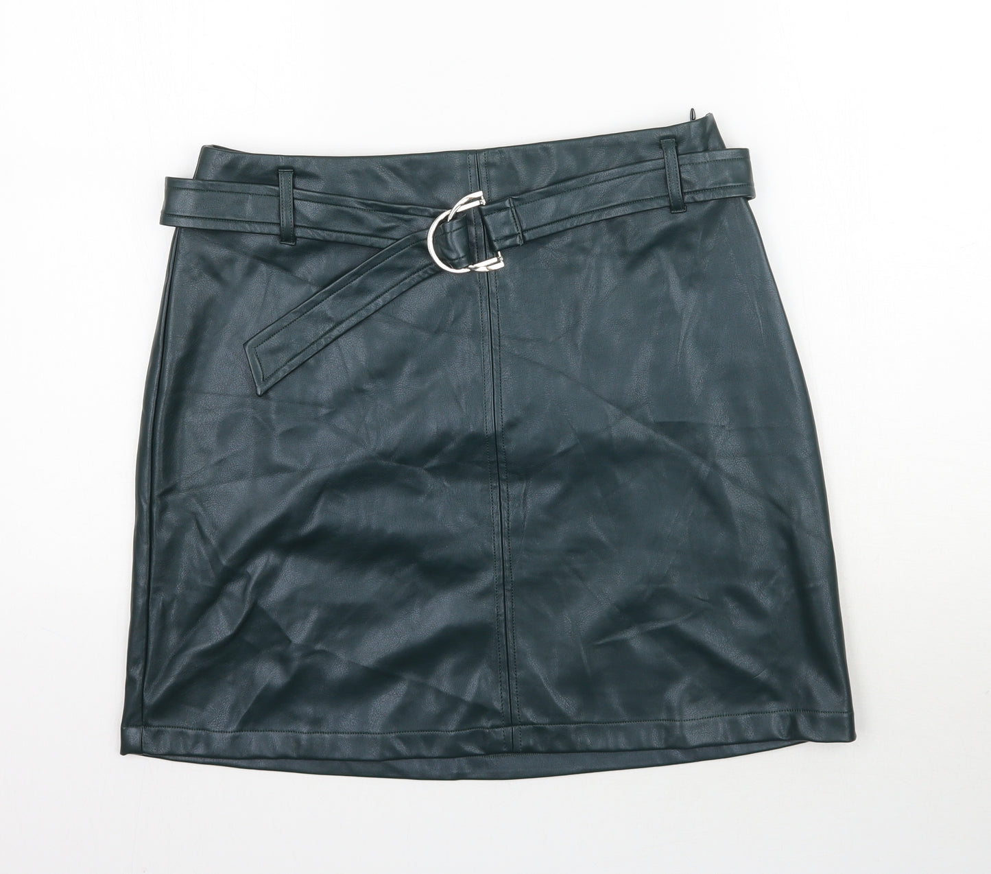 F&F Womens Green   Mini Skirt Size 10  - Faux Leather