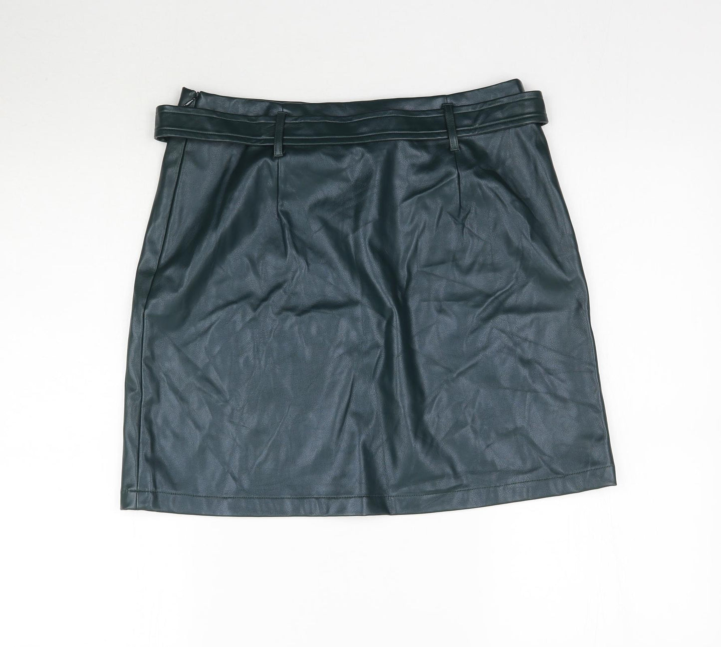 F&F Womens Green   Mini Skirt Size 10  - Faux Leather