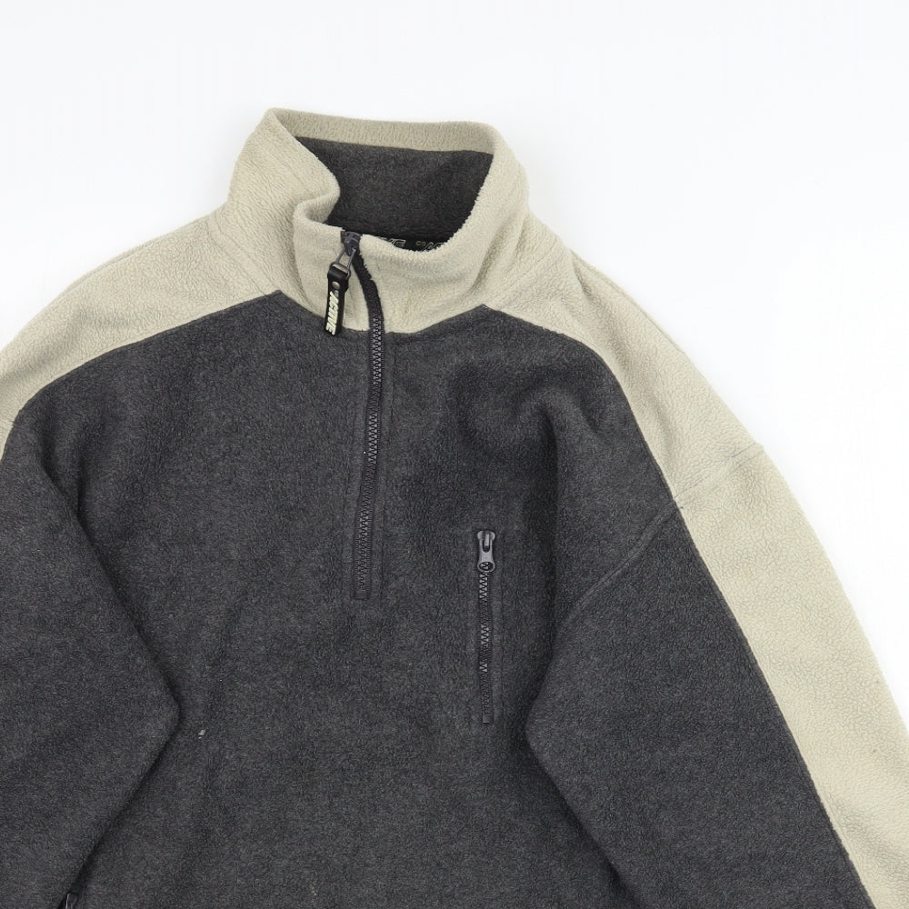 Active Mens Grey  Fleece Pullover Sweatshirt Size S