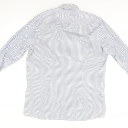 NEXT Mens Blue Striped   Button-Up Size 16