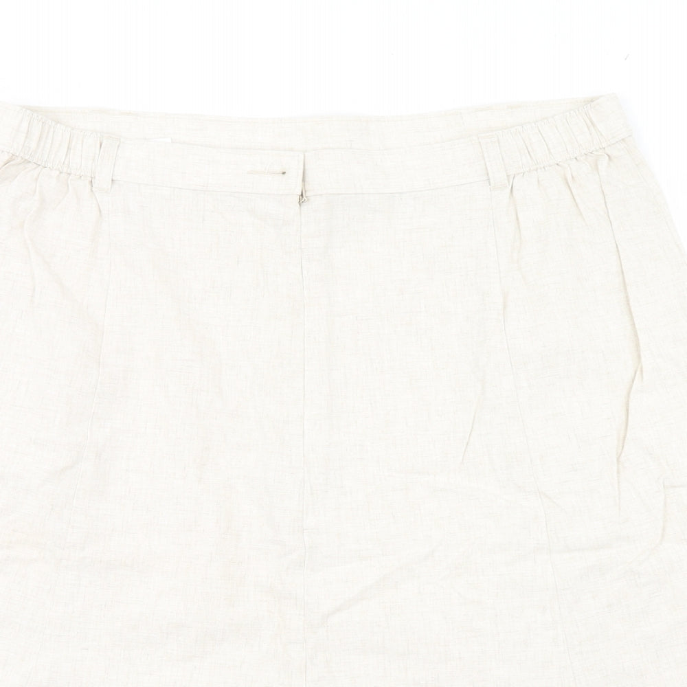 Marks and Spencer Womens Ivory   A-Line Skirt Size 18
