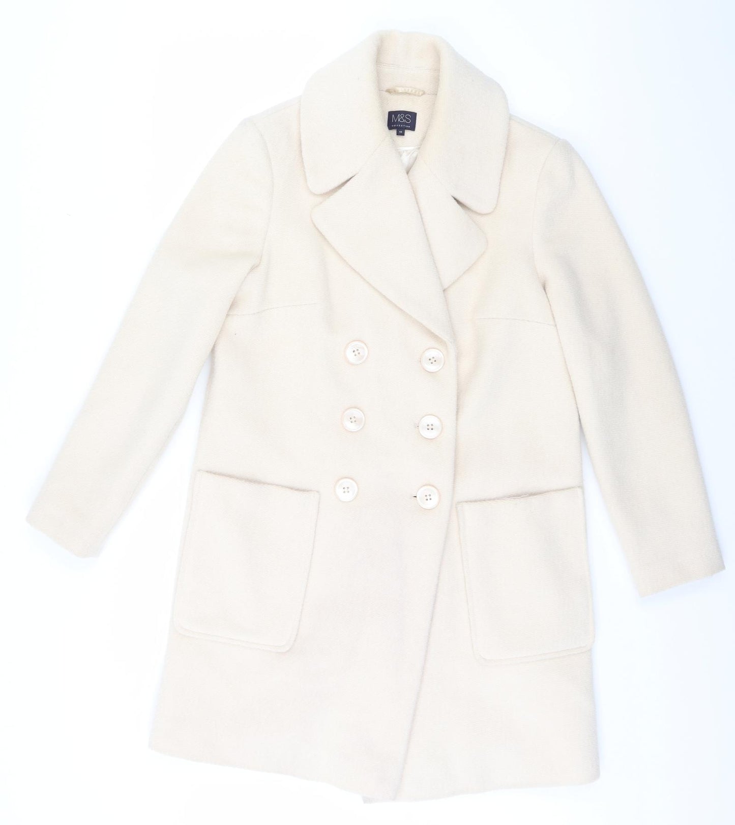 Marks and Spencer Womens Beige   Overcoat Coat Size 10