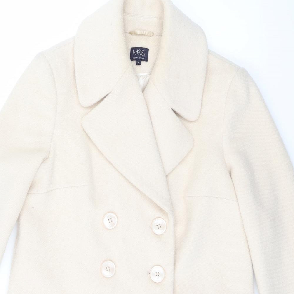 Marks and Spencer Womens Beige   Overcoat Coat Size 10