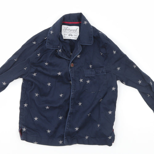 Marks and Spencer Baby Blue Geometric  Basic Button-Up Size 12-18 Months