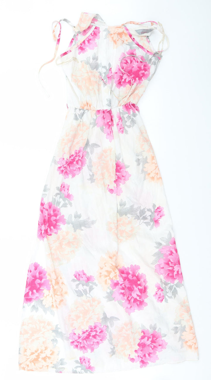 Dorothy Perkins Womens White Floral  A-Line  Size 8