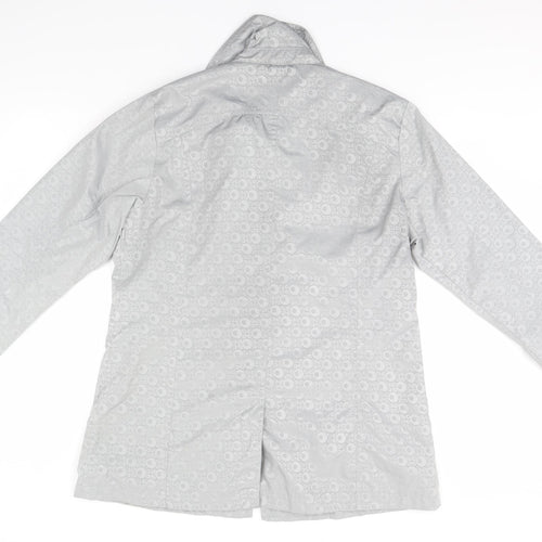 Betty Kay Womens Grey Geometric  Overcoat Coat Size 14