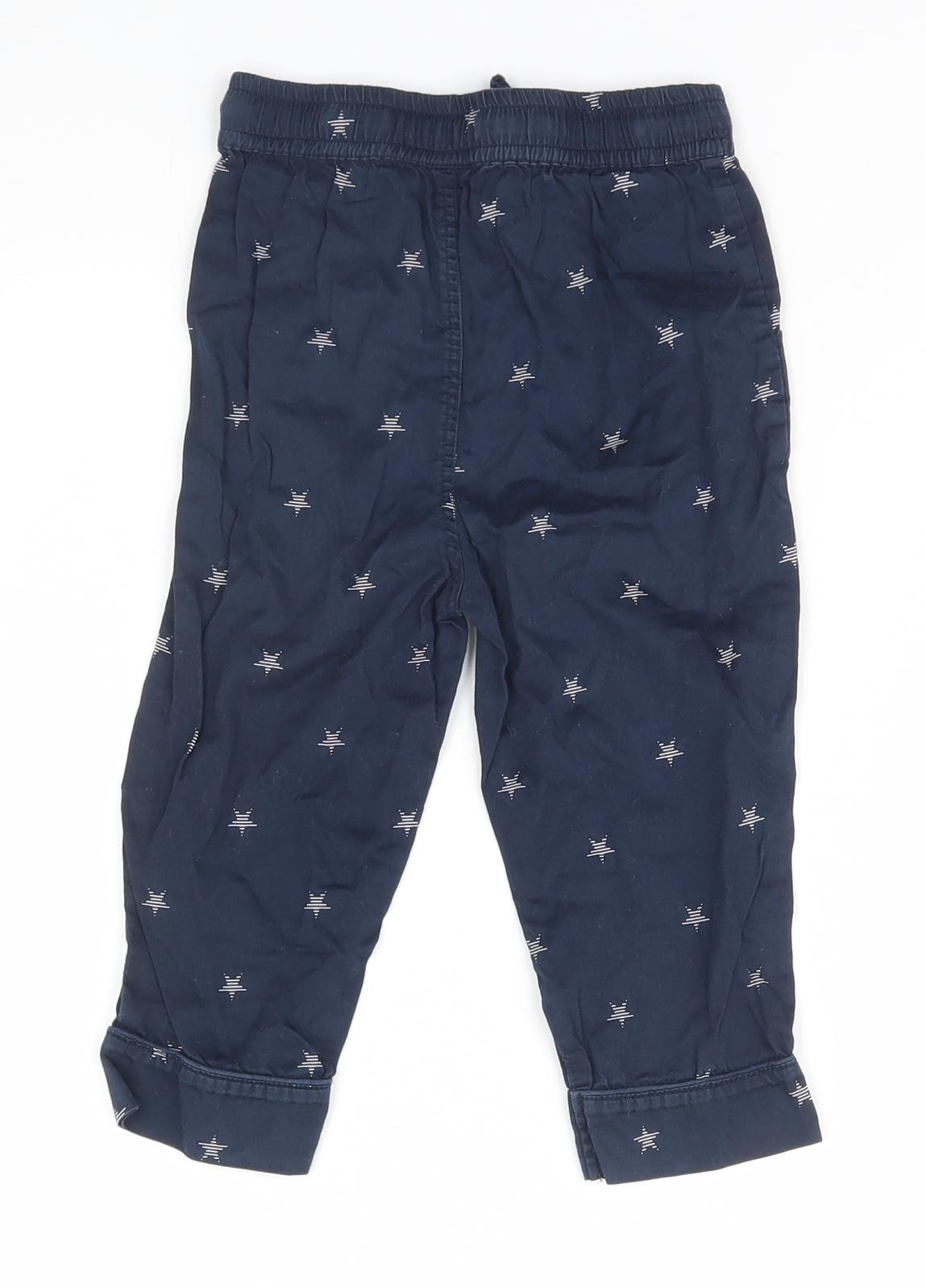 Marks and Spencer Baby Blue Geometric  Sweatpants Trousers Size 12-18 Months