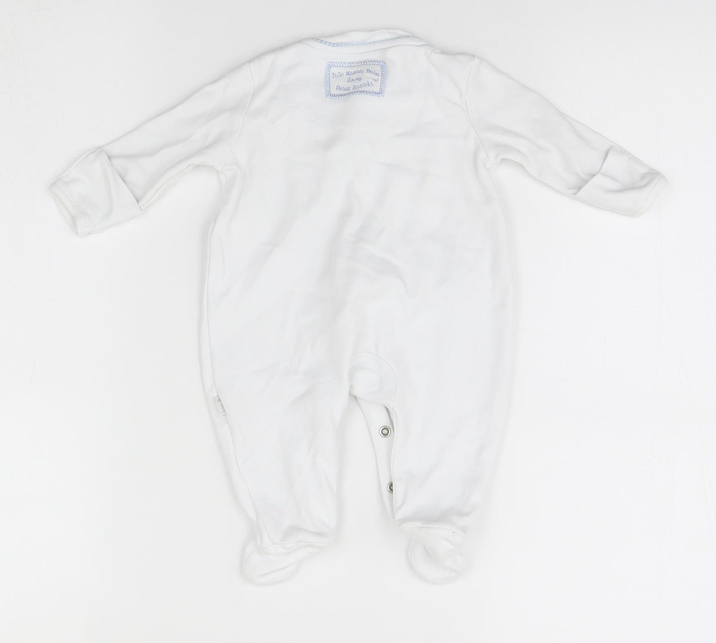 JoJo Maman Bébé Baby White   Babygrow One-Piece Size 0-3 Months  - Rabbit