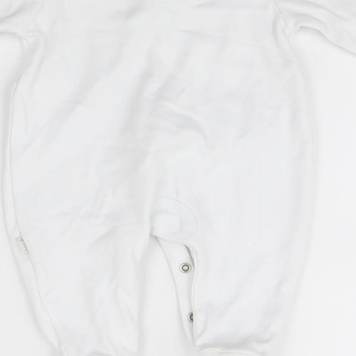 JoJo Maman Bébé Baby White   Babygrow One-Piece Size 0-3 Months  - Rabbit