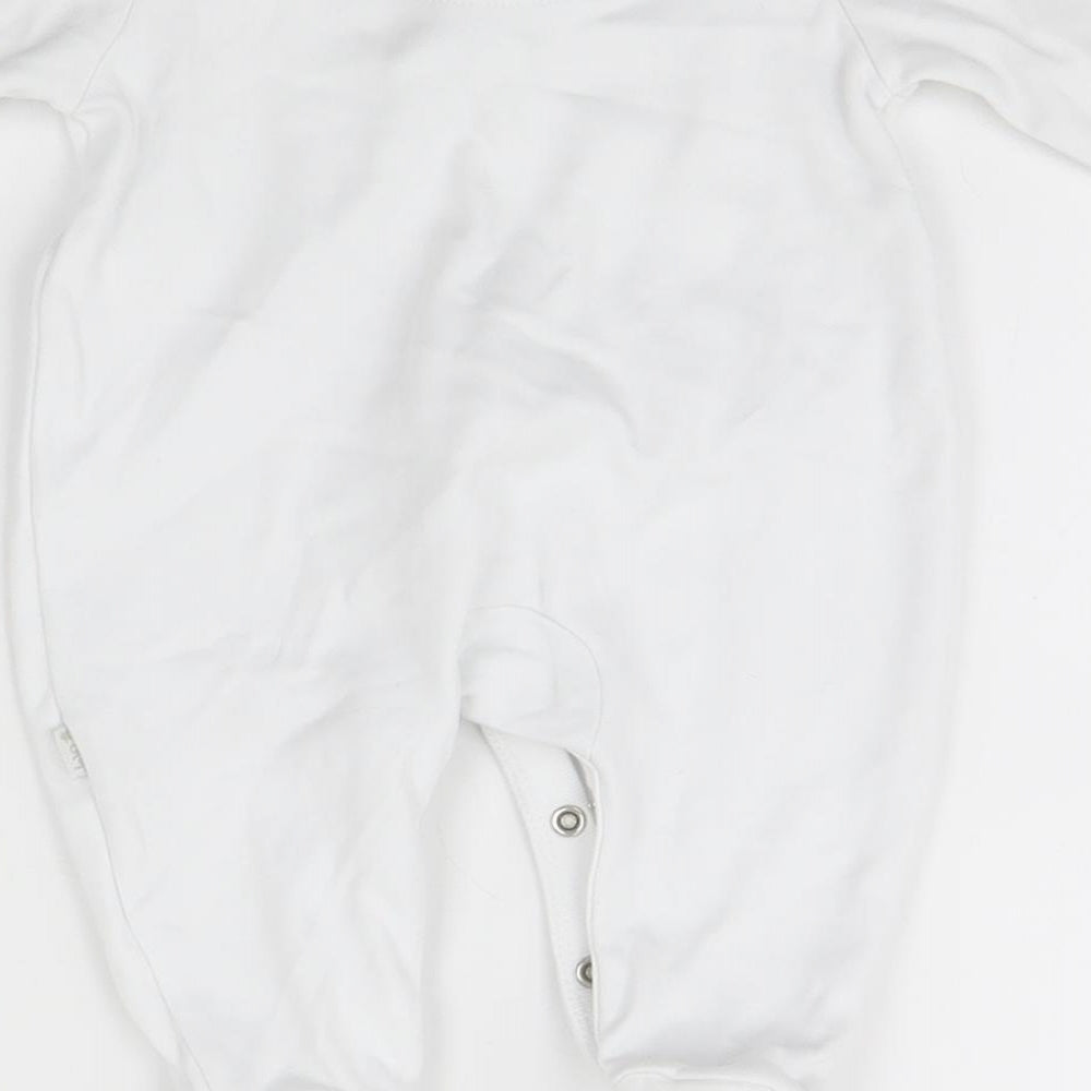 JoJo Maman Bébé Baby White   Babygrow One-Piece Size 0-3 Months  - Rabbit