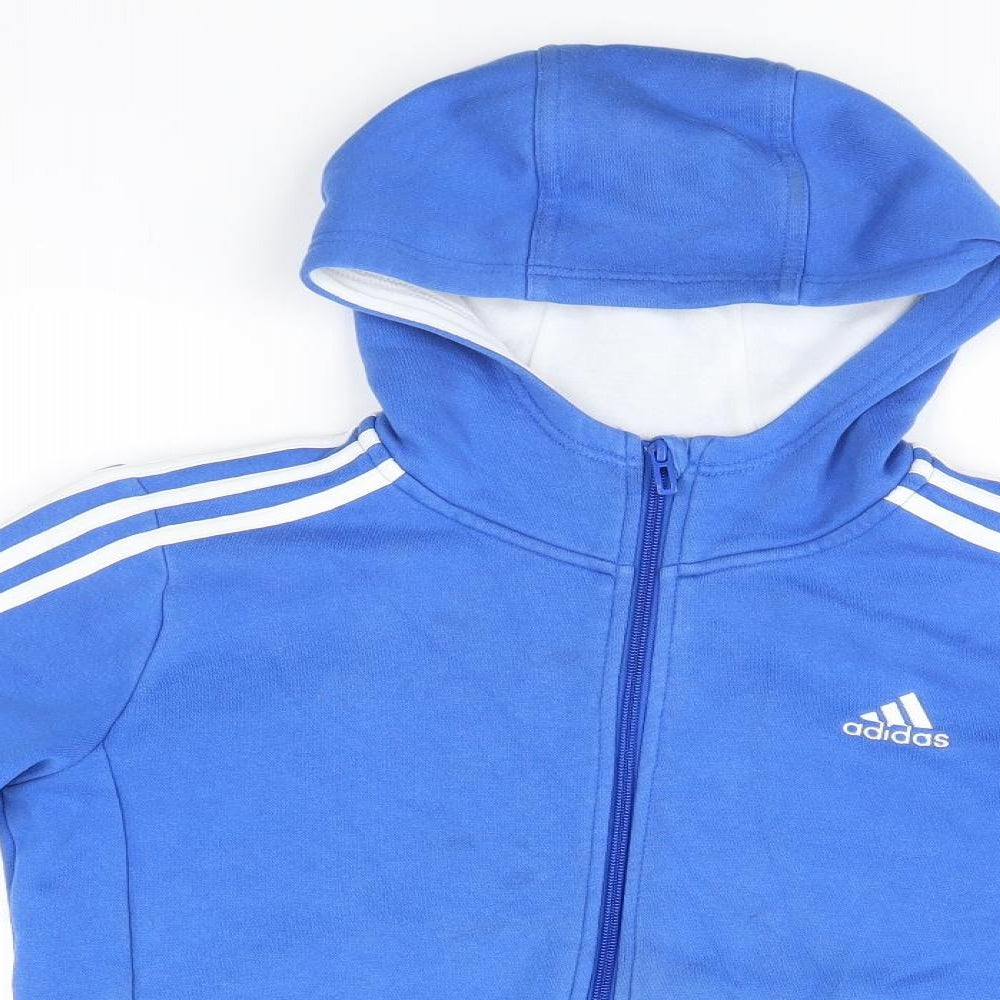 adidas Boys Blue   Full Zip Hoodie Size 11-12 Years