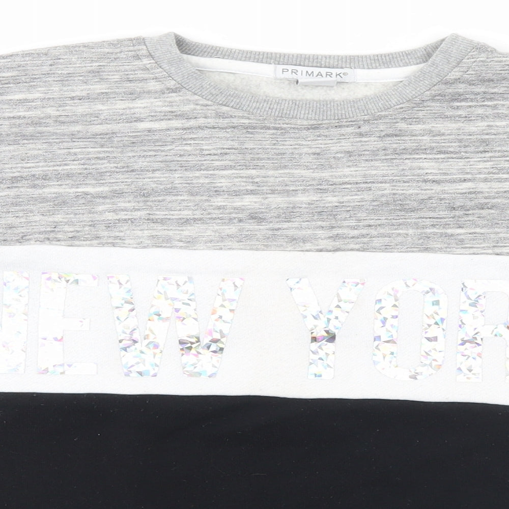 Primark Girls Grey   Pullover Jumper Size 11-12 Years  - New York