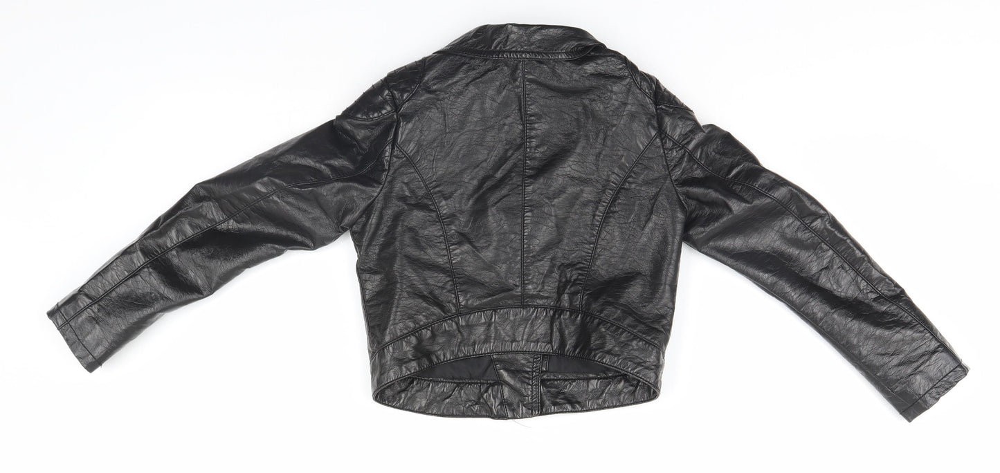 H&M Boys Black   Biker Jacket Size 9 Years
