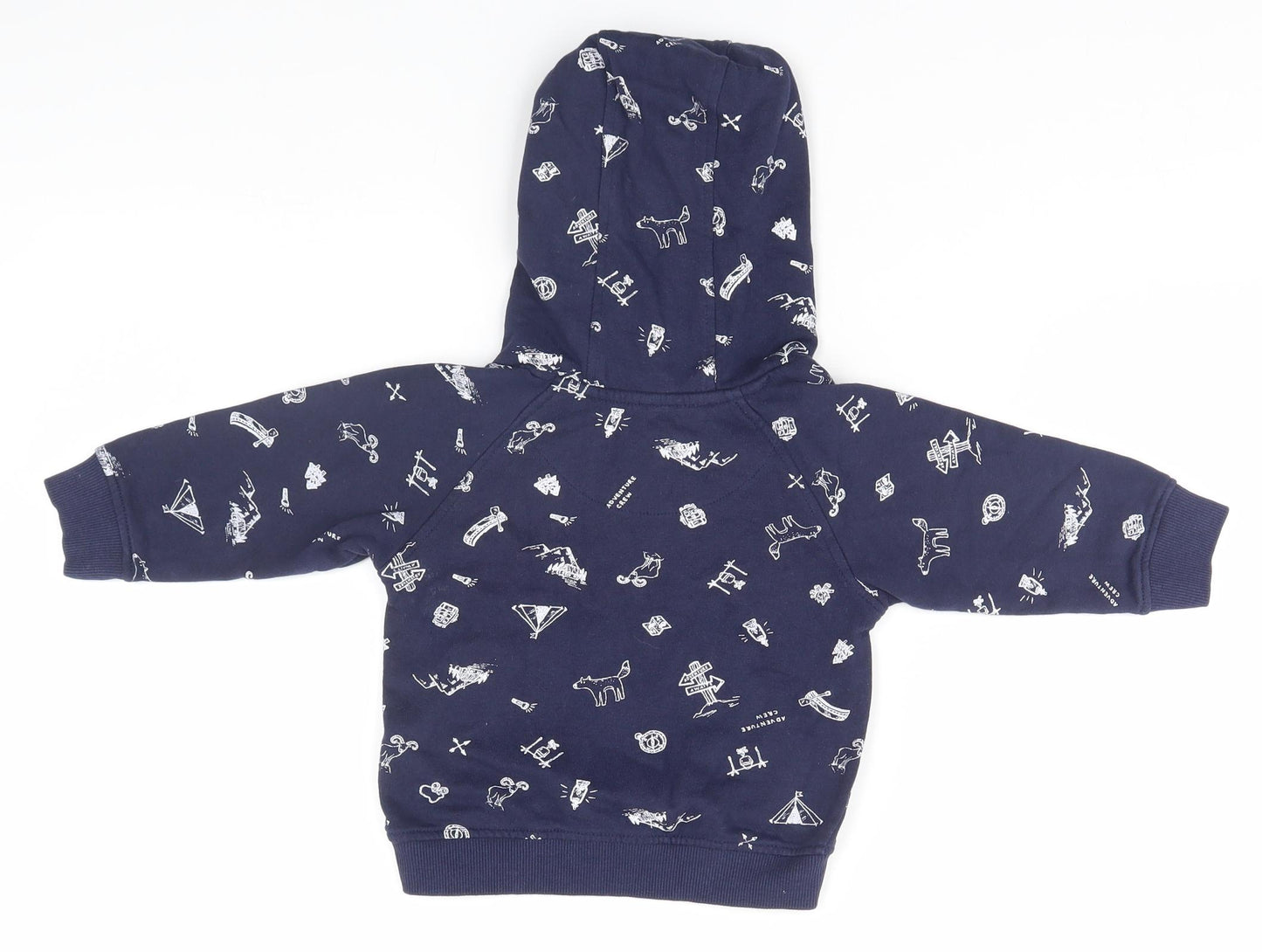 Matalan Baby Blue Geometric  Pullover Jumper Size 12-18 Months  - Camping