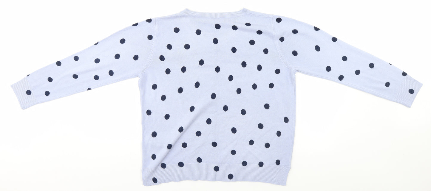 Marks and Spencer Womens Blue Polka Dot  Pullover Jumper Size 16
