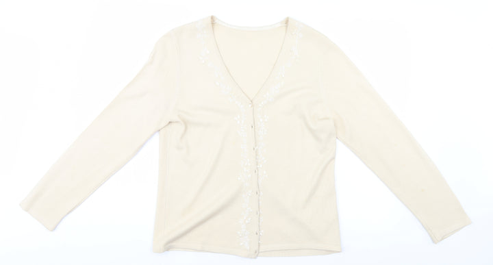 BHS Womens Beige Cardigan Jumper Size 14
