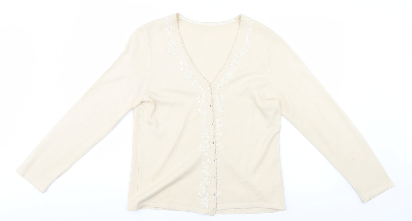 BHS Womens Beige   Cardigan Jumper Size 14