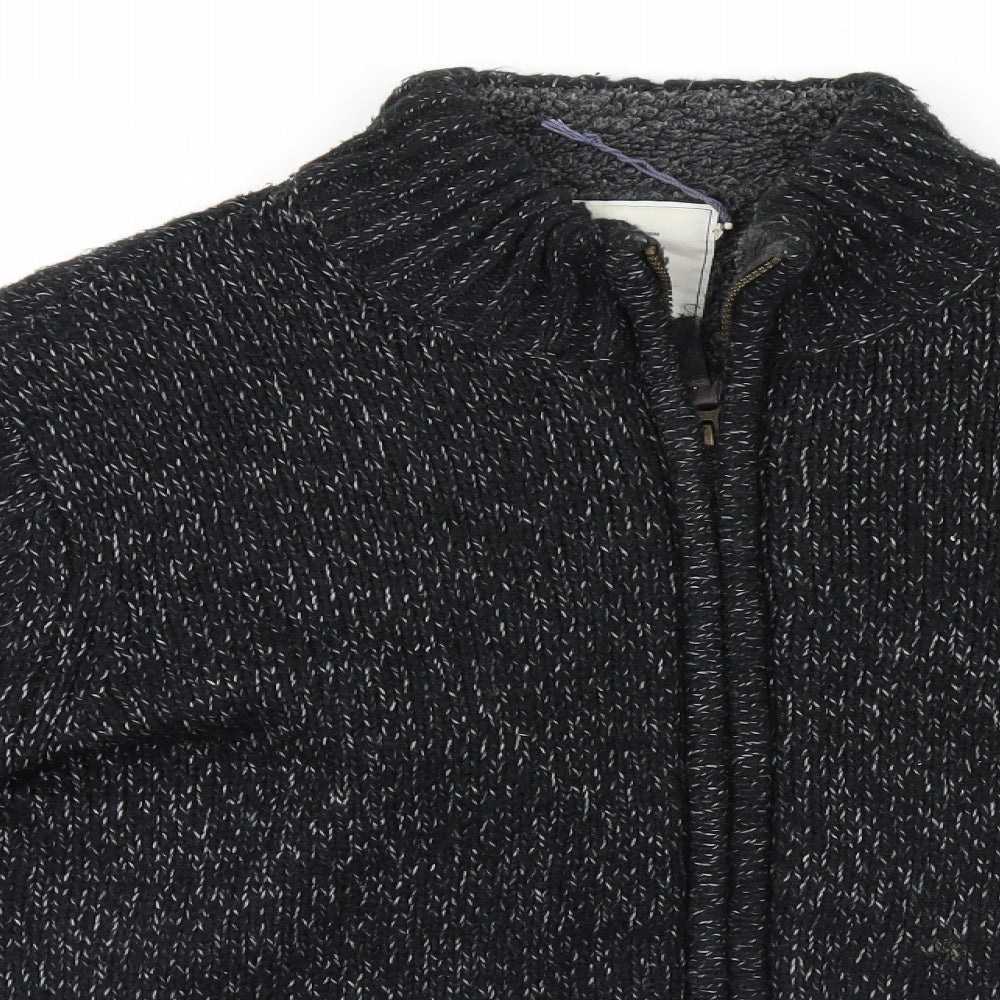 Atlantic Bay Mens Black   Full Zip Jumper Size L