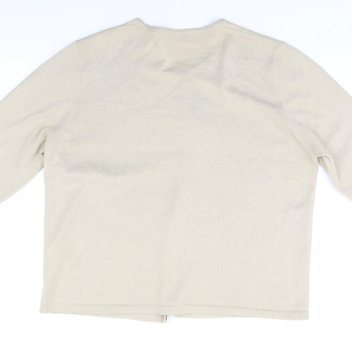 Marks and Spencer Womens Beige Floral  Cardigan Jumper Size 18