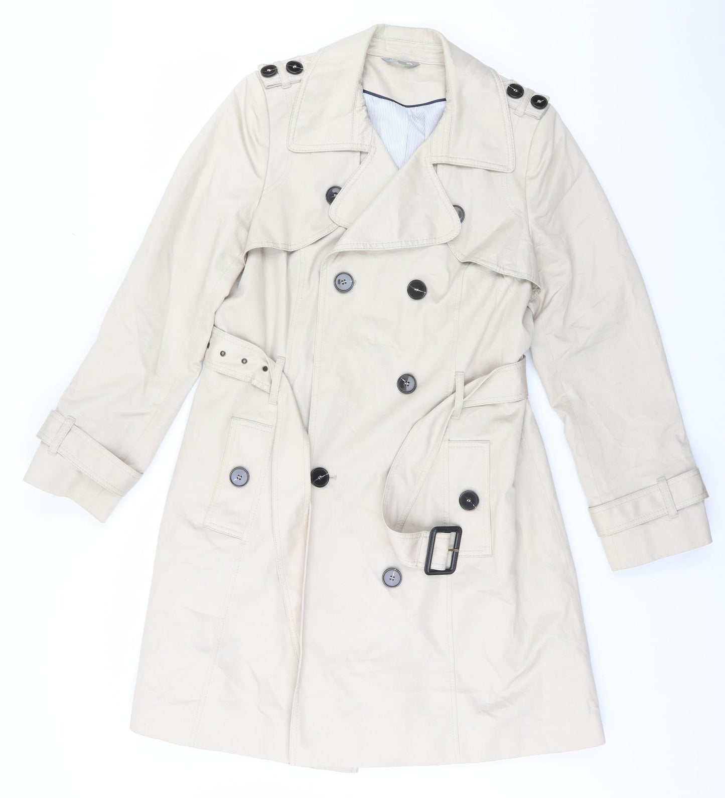 Marks and Spencer Womens Beige   Overcoat Coat Size 14