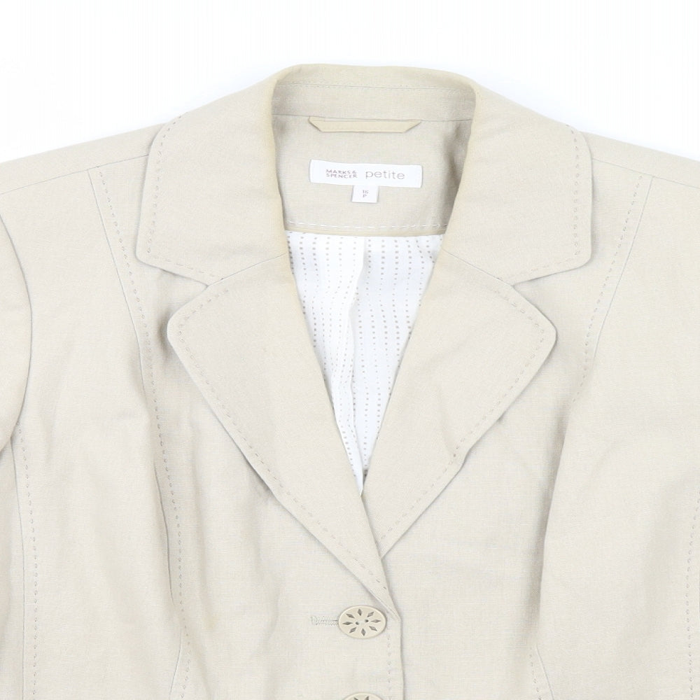 Marks and Spencer Womens Green   Overcoat Blazer Size 16