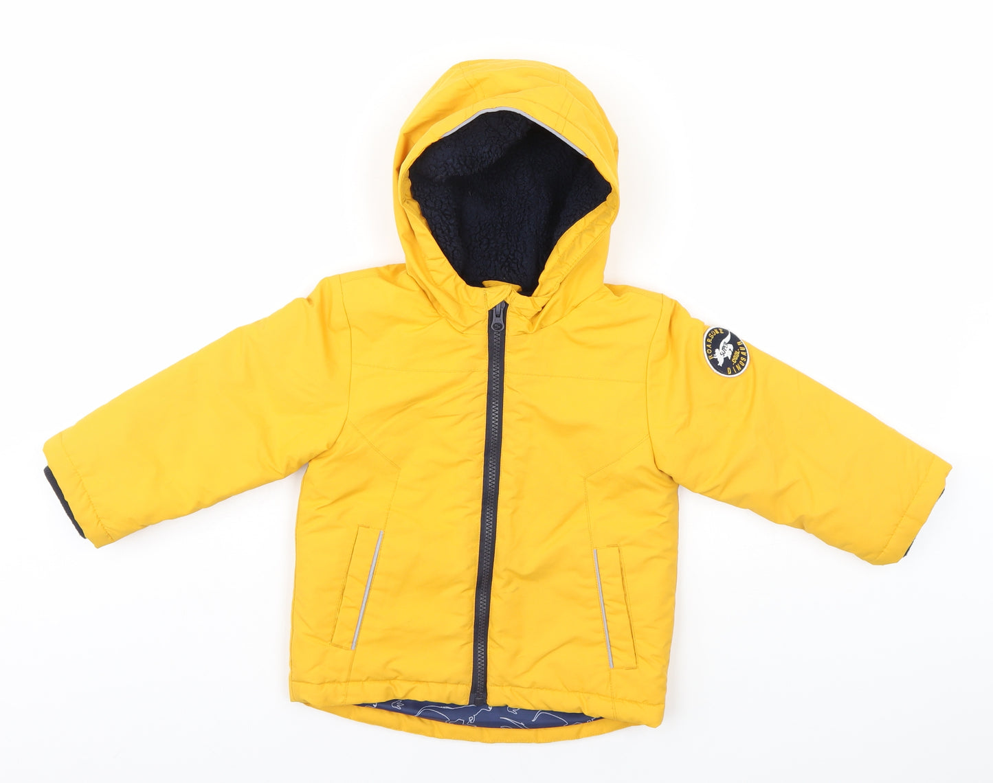 Matalan Baby Orange   Rain Coat Jacket Size 18-24 Months  - Dinosaurs