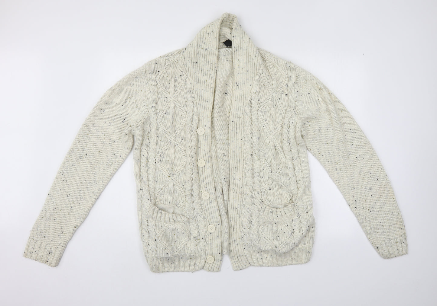 Cedar Wood State Mens Ivory   Cardigan Jumper Size L