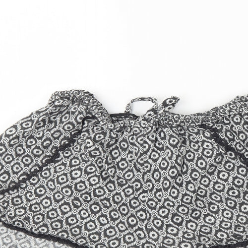 Primark Womens Grey Geometric  Culotte Shorts Size 14