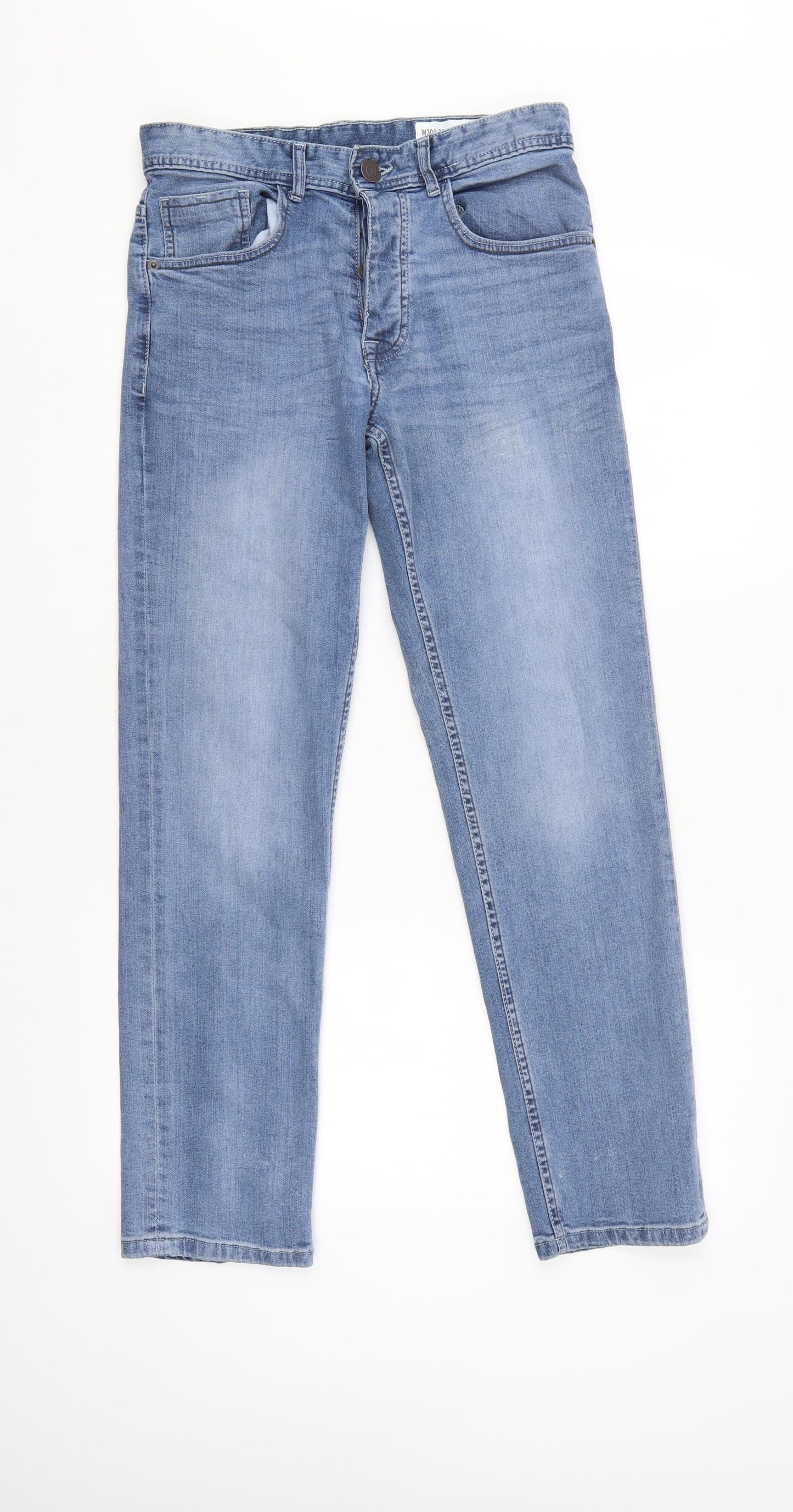 Denim & Co. Mens Blue  Denim Straight Jeans Size 30 L30 in