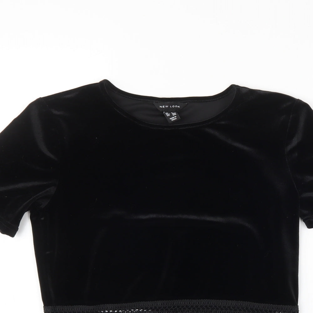 New Look Womens Black   Jersey Blouse Size 8