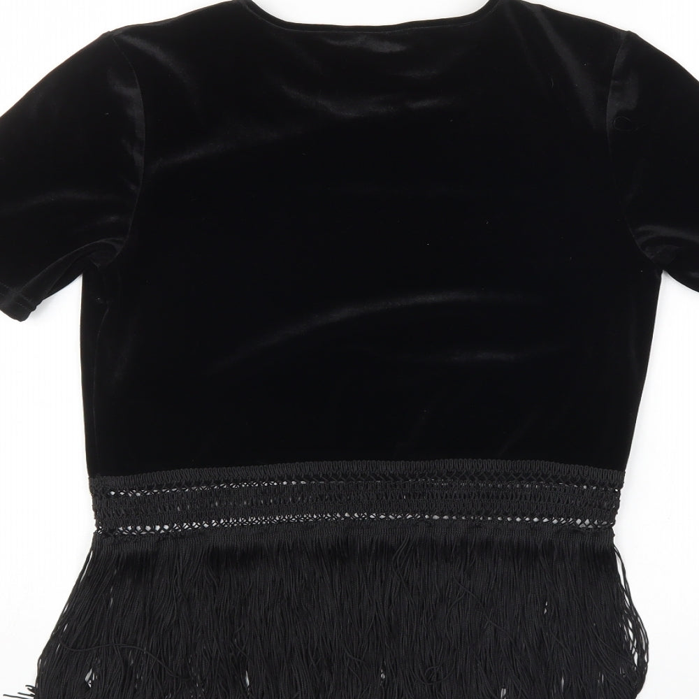 New Look Womens Black   Jersey Blouse Size 8